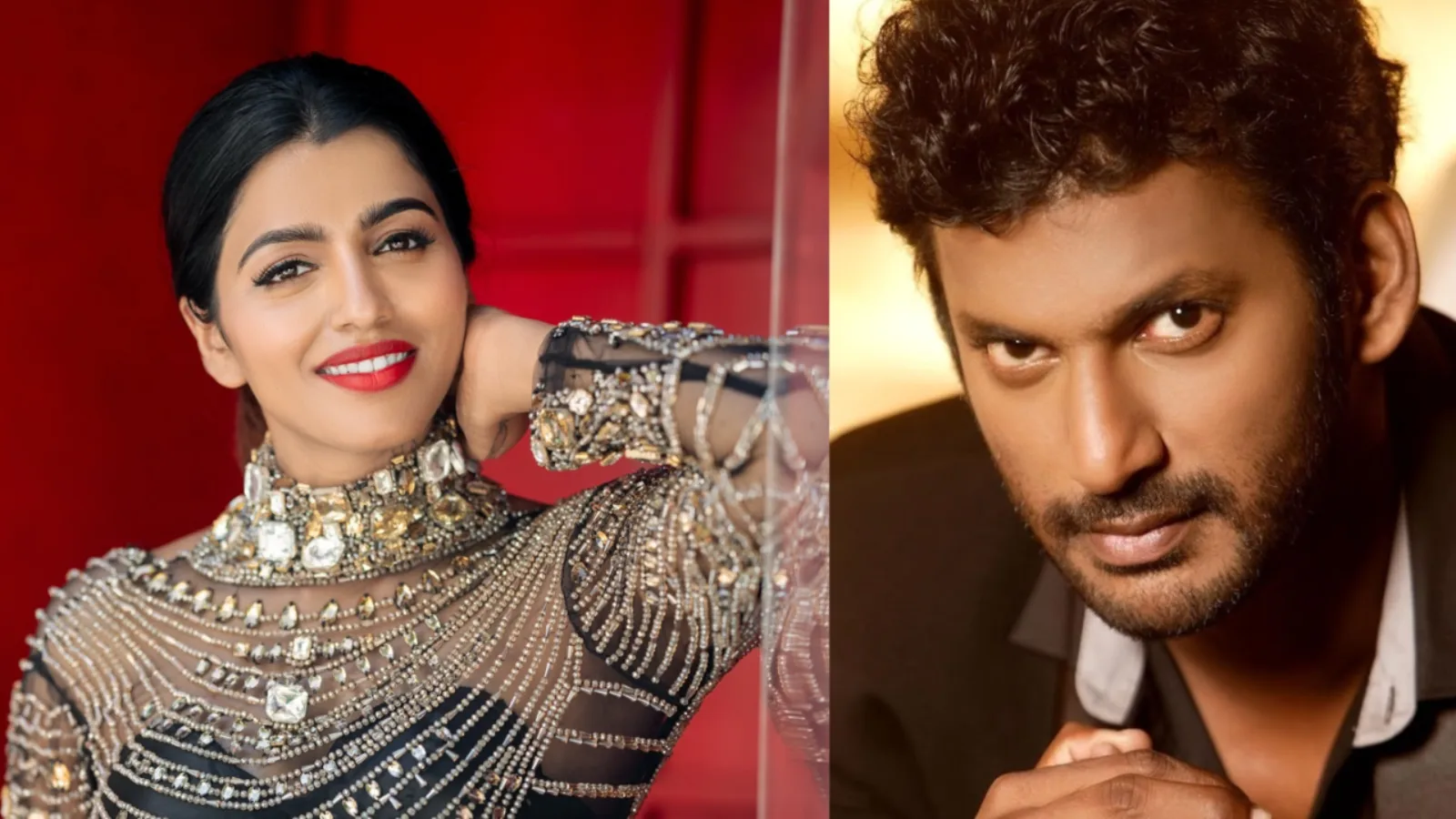 Tamil Stars Vishal and Sai Dhanshika