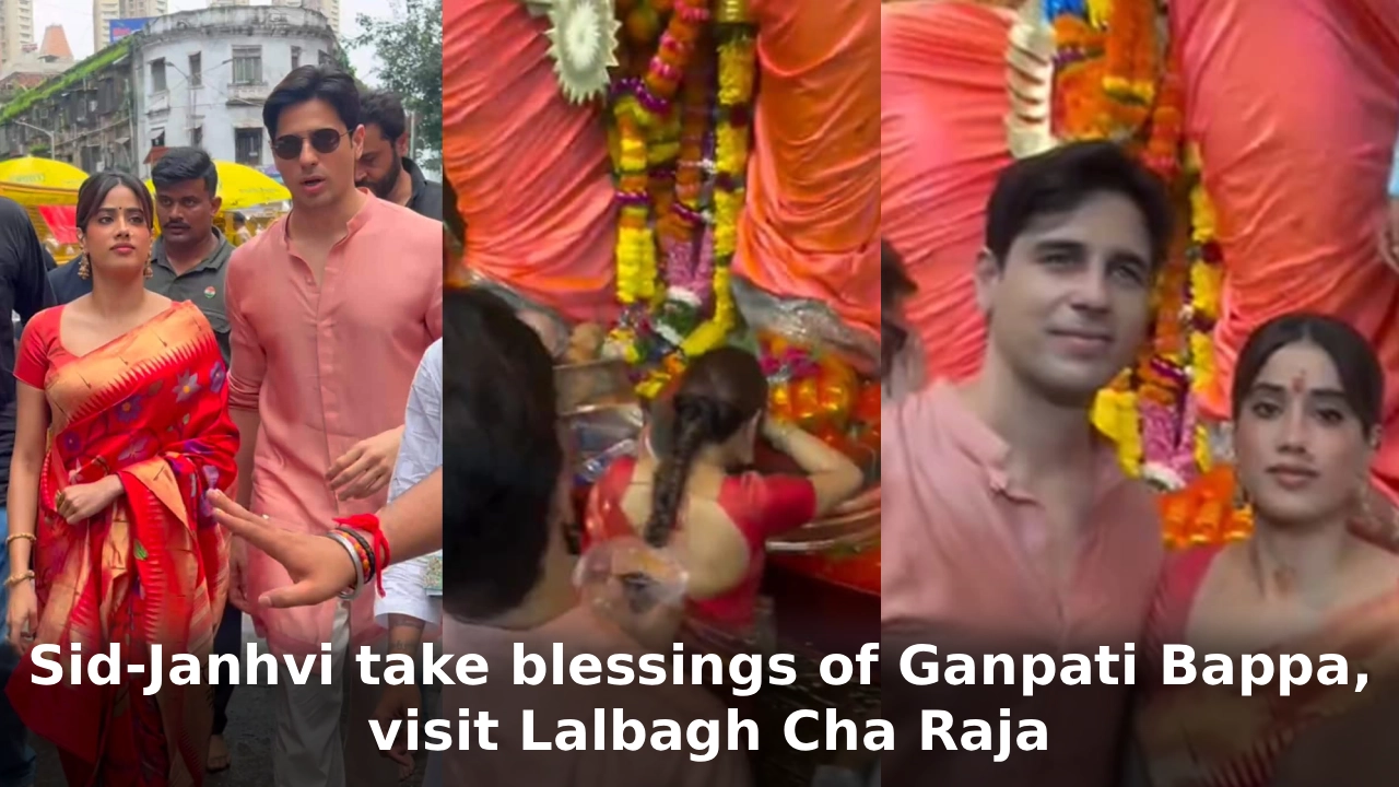 Sid-Janhvi take blessings of Ganpati Bappa, visit Lalbagh Cha Raja
