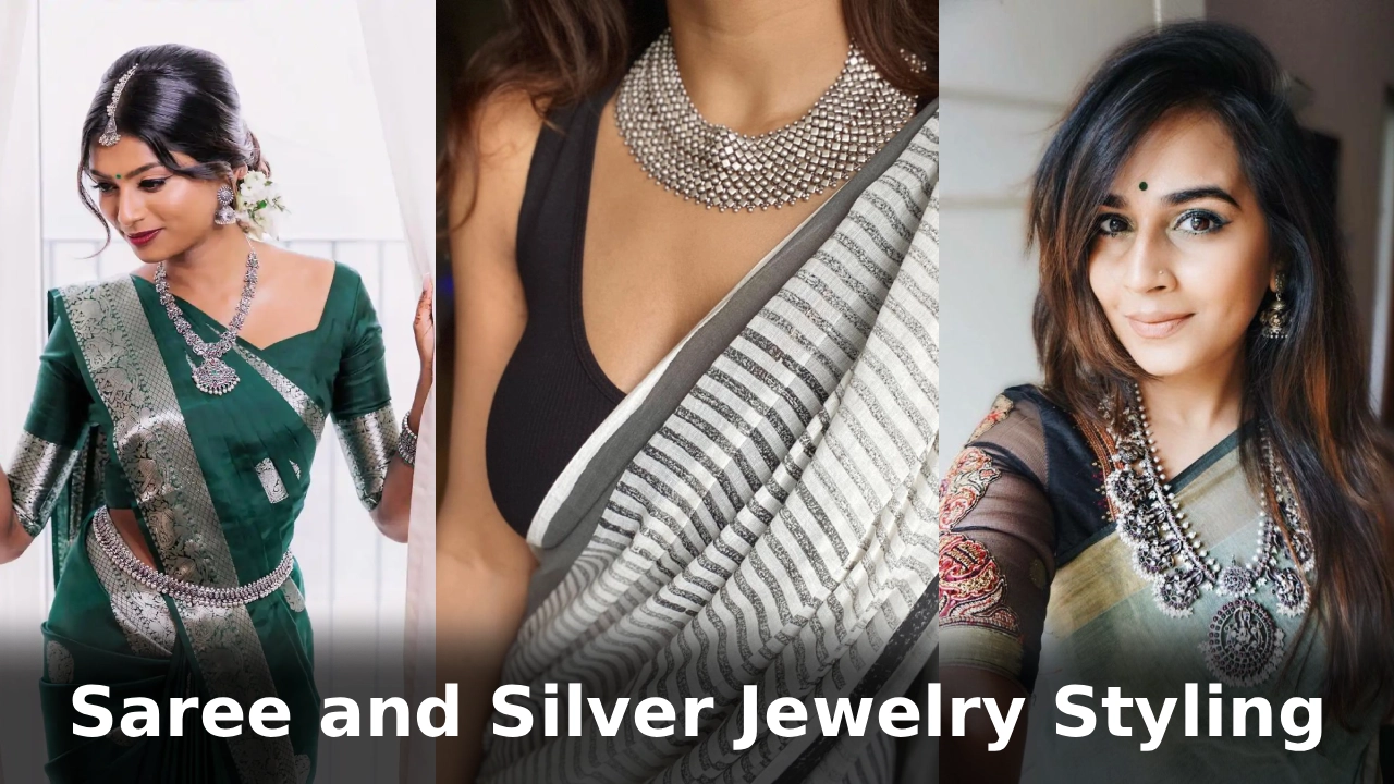 Saree and Silver Jewelry Styling