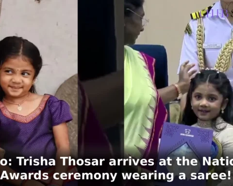 Video: Trisha Thosar arrives at the National Awards ceremony wearing a saree!