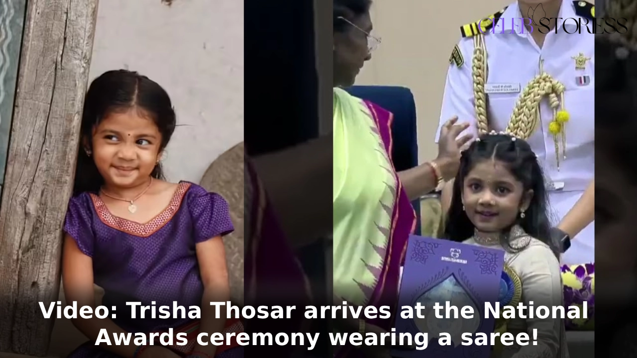 Video: Trisha Thosar arrives at the National Awards ceremony wearing a saree!