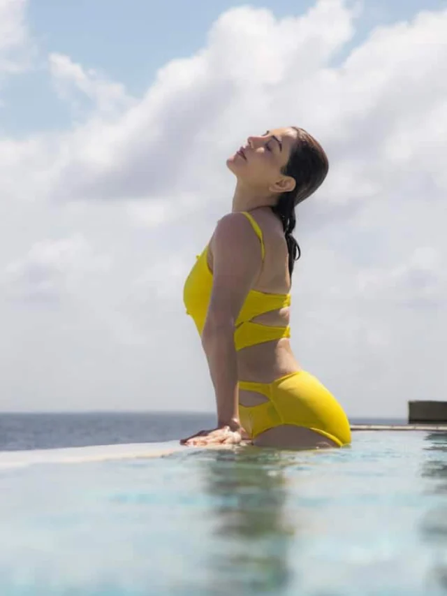 Actress Kajal Aggarwal shares photos from her Maldives trip, swimming pool
